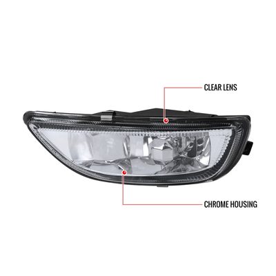 2001-2002 Toyota Corolla H3 Fog Lights Chrome Housing/Clear Lens