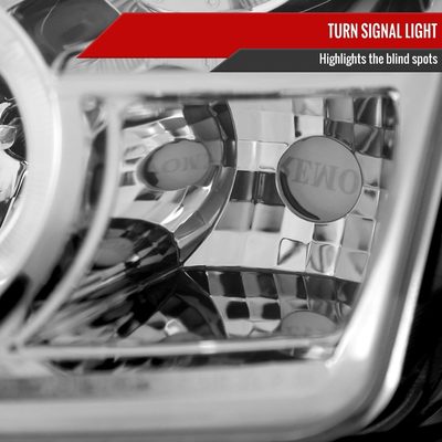 2006-2009 Ford Fusion Dual Halo Projector Headlights Chrome/Clear Lens