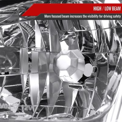 2001-2003 Toyota RAV4 Factory Style Headlights Chrome Housing/Clear Lens