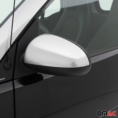 2007-2015 Smart ForTwo Side Mirror Cover Caps Stainless Steel Silver 2 Pcs