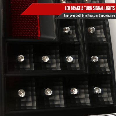 2015-2020 Chevy Tahoe/Suburban LS LT LTZ LED Tail Lights Matt Black/Clear