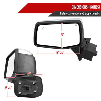 2019-2024 Chevy Silverado 1500 Chrome Auto-Fold Side Mirror Driver Side
