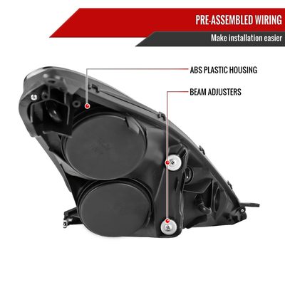 2000-2005 Toyota Celica Projector Headlights Matte Black Housing/Clear Lens
