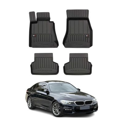 2017-2023 BMW 5 Series G30 G31 Sedan Touring Premium Floor Mats Liners Full Set All Weather Heavy Duty Black