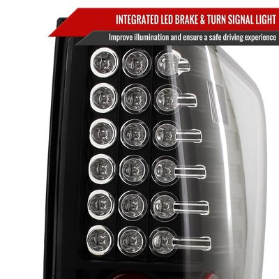 2004-2015 Nissan Titan LED Tail Lights Matte Black Housing/Clear Lens