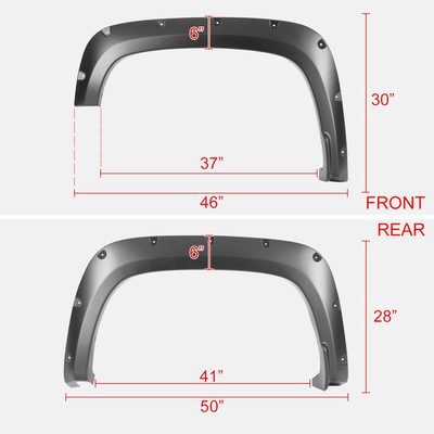 2020-2023 Chevy Silverado 2500/3500 HD 4PC Pocket Rivet Style Fender Flares