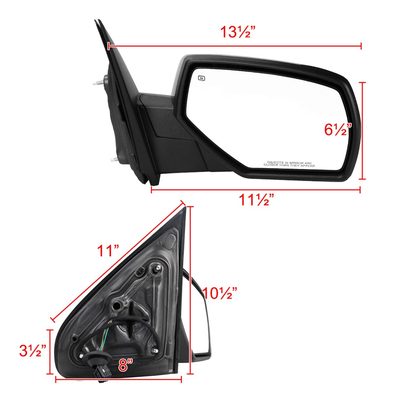 2014-2018 Chevy Silverado/GMC Sierra Glossy Heated Side Mirror Passenger Side