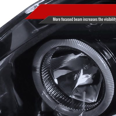 1999-2000 Honda Civic Dual Halo Projector Headlights Glossy Black/Smoke Lens