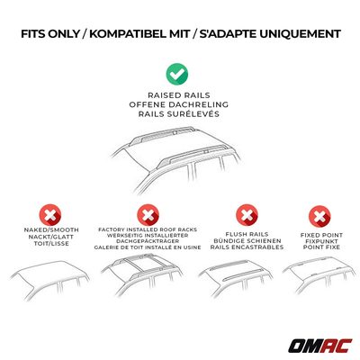 G3 Roof Racks for BMW 5 Series Sports Wagon 1999-2003 Alu Lockable 165Lbs Gray