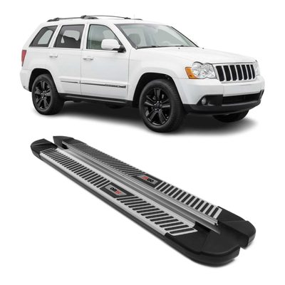 2005-2010 Jeep Grand Cherokee Running Boards Side Steps Silver & Black