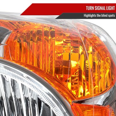 2002-2004 Honda CR-V Factory Style Headlights w/Amber Reflector Chrome/Clear