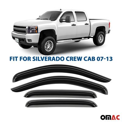 Clim Art Wind Deflectors for Chevrolet Avalanche 2007-2013 Shatterproof Smoke 4x