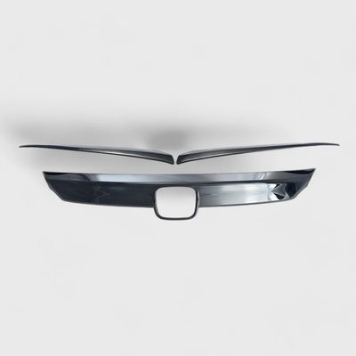 2016-2021 Honda Civic Grille Overlay Gloss Black 3Pcs ABS Plastic