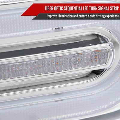 2007-2014 Toyota FJ Cruiser Signal Animated LED Projector Headlights Chrome