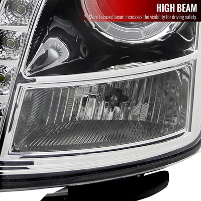 2003-2007 Cadillac CTS Halo Projector Headlights SMD LED Light Strip Chrome