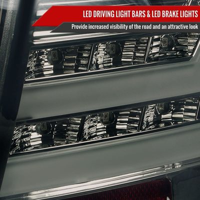 2007-2009 Lexus LS460 LED Tail Lights + Trunk Lights Chrome/Smoke Lens
