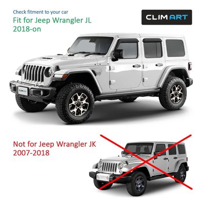 Clim Art Wind Deflectors for Jeep Gladiator / Wrangler 2018-2026 Dark Smoke 4Pcs
