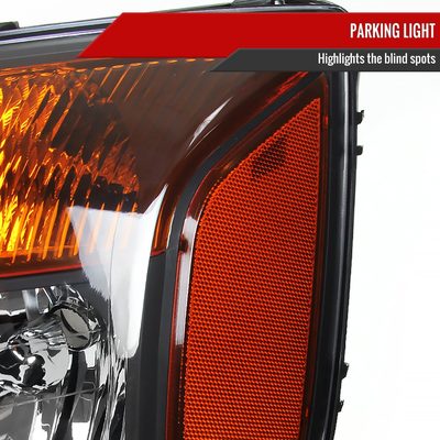 2004-2015 Nissan Titan/ 04-2007 Armada Factory Headlights Amber Reflectors Black