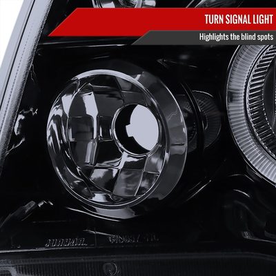 2005-2011 Toyota Tacoma Dual Halo Projector Headlights Glossy Black/Smoke Lens
