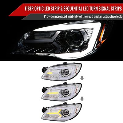 2006-2007 Subaru Impreza WRX STI LED Bar Signal Projector Headlights Chrome