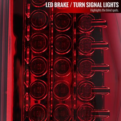 2002-2006 Dodge RAM LED Tail Lights Chrome Housing/Red Clear Lens