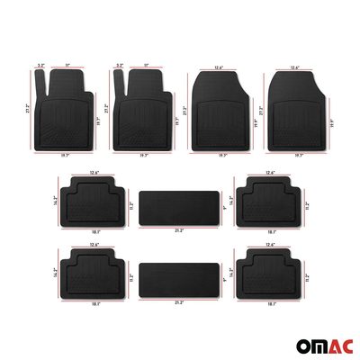 2006-2012 Mercedes R Class W251 Universal Floor Mats Liner Black 8Pcs