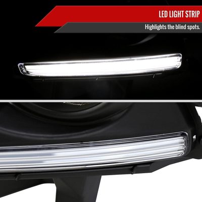 2014-2016 Toyota Highlander H16 Fog Lights Kit w/ LED Light Strip Chrome/Clear