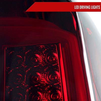 2014-2018 Chevy Silverado 1500 2500HD/Sierra 3500HD LED Tail Lights Red Smoke