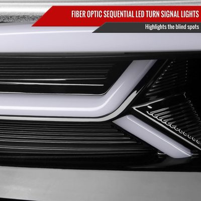 2015-2023 Dodge Charger LED Projector Headlights LED Turn Signal Jet Black