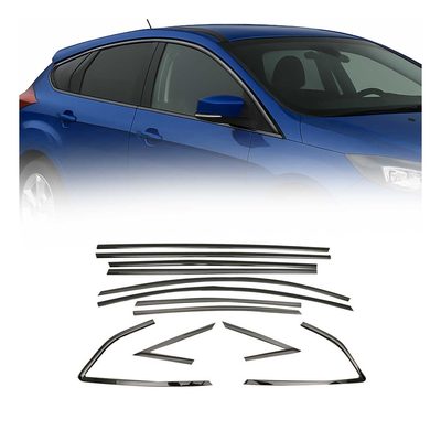2012-2018 Ford Focus Hatchback Window Molding Trim Streamer Stainless Steel Dark 12Pcs