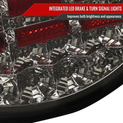 1997-2004 Chevy Corvette C5 4PC LED Tail Lights Chrome Housing/Smoke Lens