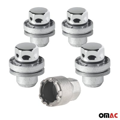 Wheel Lock Kit for Land Rover Defender M14X1.5 Nut Chromed 4Locks & 1Key