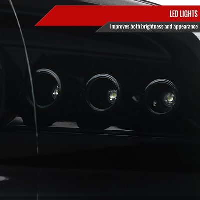 2009-2018 Dodge RAM 1500 / RAM 2500 3500 Dual Halo Headlights Jet Black