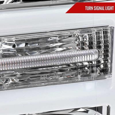For Ford F-150 2018-2020 LED C Bar Projector Headlights Chrome Housing Clear Lens