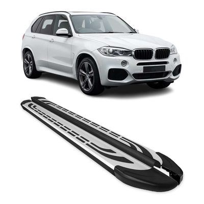 2014-2018 BMW X5 F15-F85 Running Boards Side Steps Silver & Black
