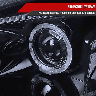 2002-2004 Acura RSX Dual Halo Projector Headlights Glossy Black/Smoke Lens