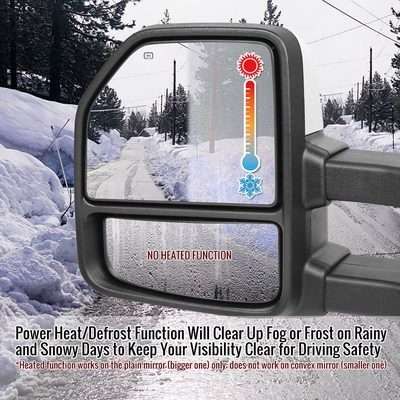 2015-2020 Ford F-150 Heated Towing Mirrors Smoke Turn Signal &Auxiliary Lights