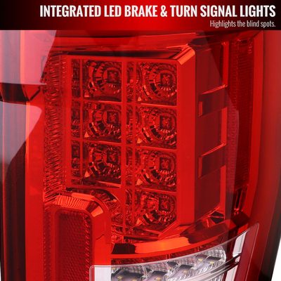 2017-2019 Ford F-250/350/450/550 Super Duty LED Bar Tail Lights Chrome/Red