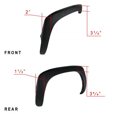 1999-2007 Chevrolet Silverado/ GMC Sierra Black Polypropylene Fender Flares