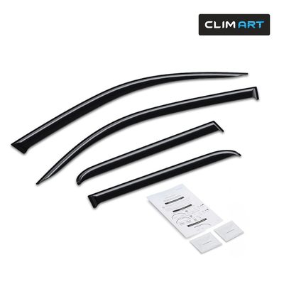 Clim Art Wind Deflectors for Toyota Tacoma Double Cab 2024-2026 Dark Smoke 4Pcs