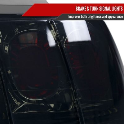1999-2004 Ford Mustang Tail Lights Chrome Housing/Smoke Lens