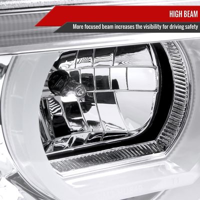 1995-2001 BMW E38 7 Series LED Bar Dual Halo Projector Headlights Chrome/Clear