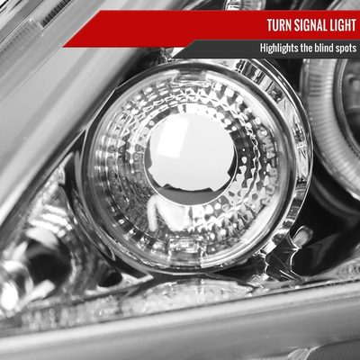 2003-2007 Honda Accord Dual Halo Projector Headlights Chrome/Clear Lens