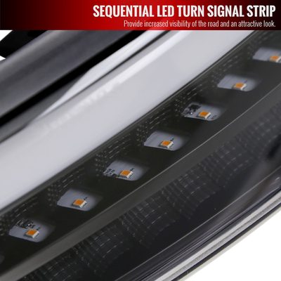 1999-2006 GMC Sierra Sierra Yukon/XL Headlights LED Signal Bumper Lights Black