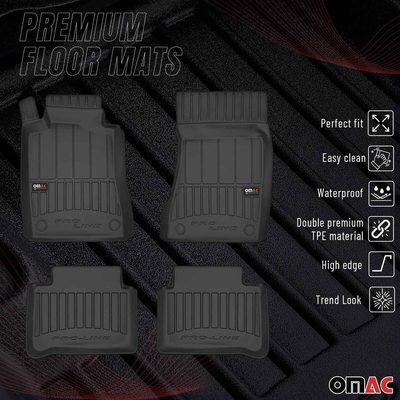 2004-2009 Mercedes E Class W211 S211 Premium Floor Mats Liners Full Set All Weather Heavy Duty Black