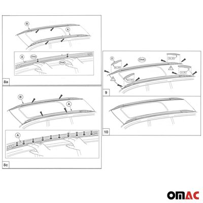 2013-2019 Ford Escape Roof Rack Rails Side Rails Silver
