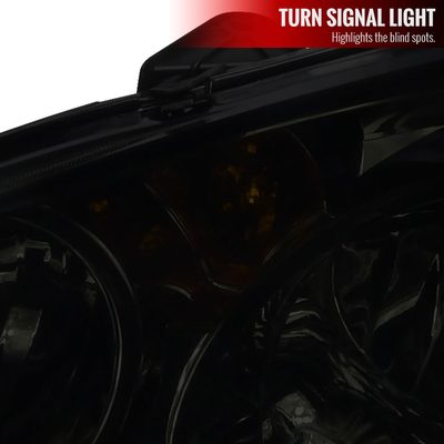 2002-2004 Acura RSX Factory Style Headlights w/ Amber Reflectors Chrome/Smoke