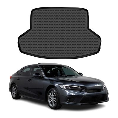 OMAC Cargo Mats Liner for Honda Civic 11.gen 2022-2026 Sedan Trunk Mat TPE Black