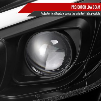 2012-2014 Mercedes-Benz W204 C-Class LED Bar Projector Headlights Black