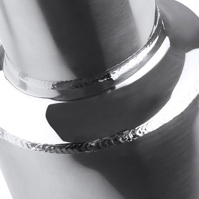 Universal 2.5" Inlet/4.125" Outlet Chrome S.Steel Angled Exhaust Tips - 2PC